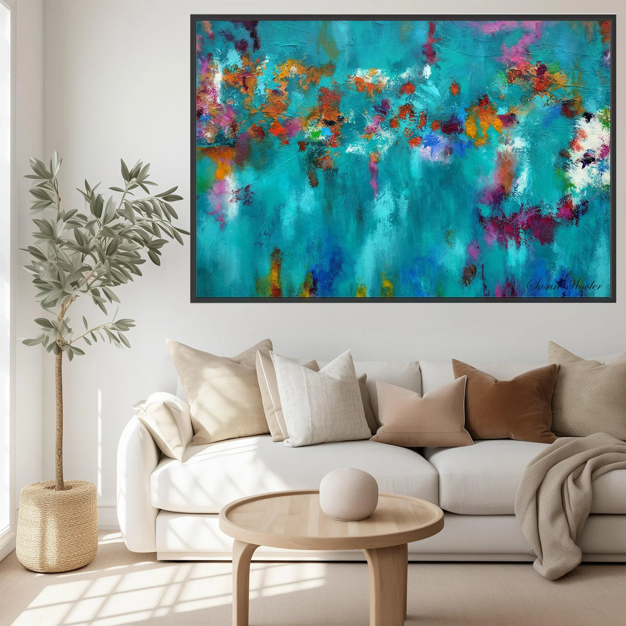 Where the Ridge Meets the Deep - Framed Canvas Print by Susan Wooler