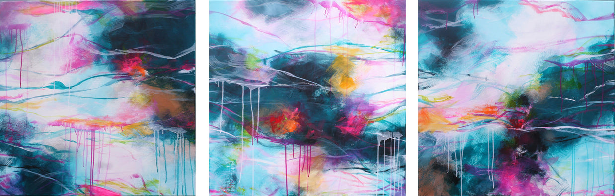 Coming Back Home Triptych - Original Painting by Susan Wooler
