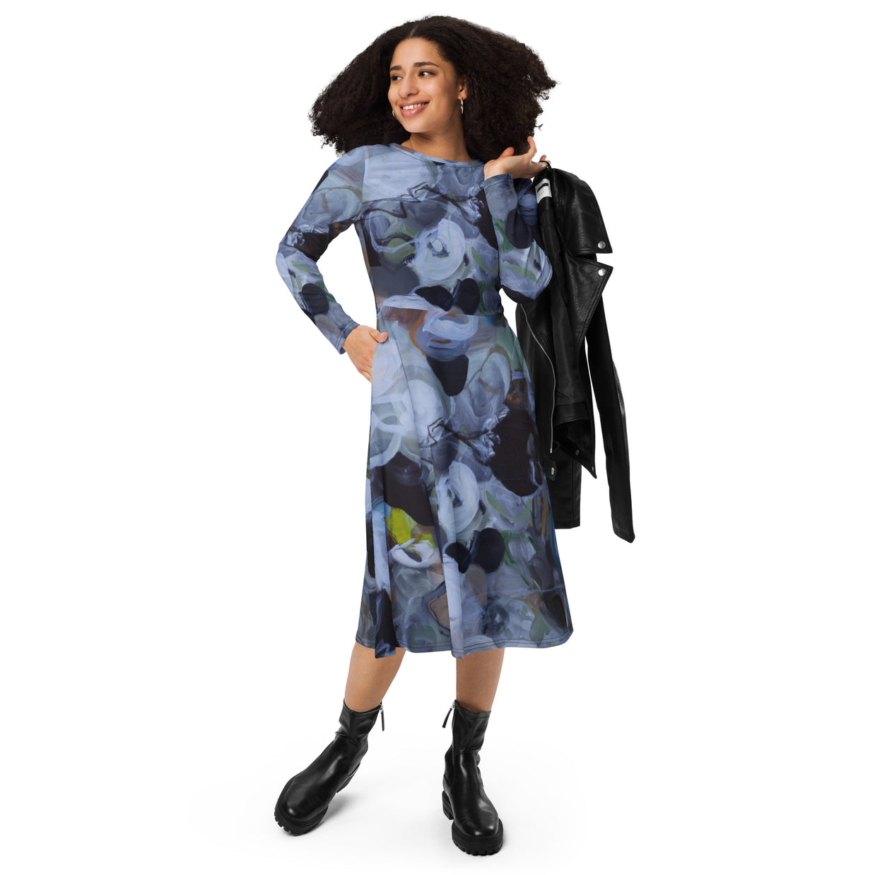 Long Sleeve Midi Dress - Noir Edit Collection