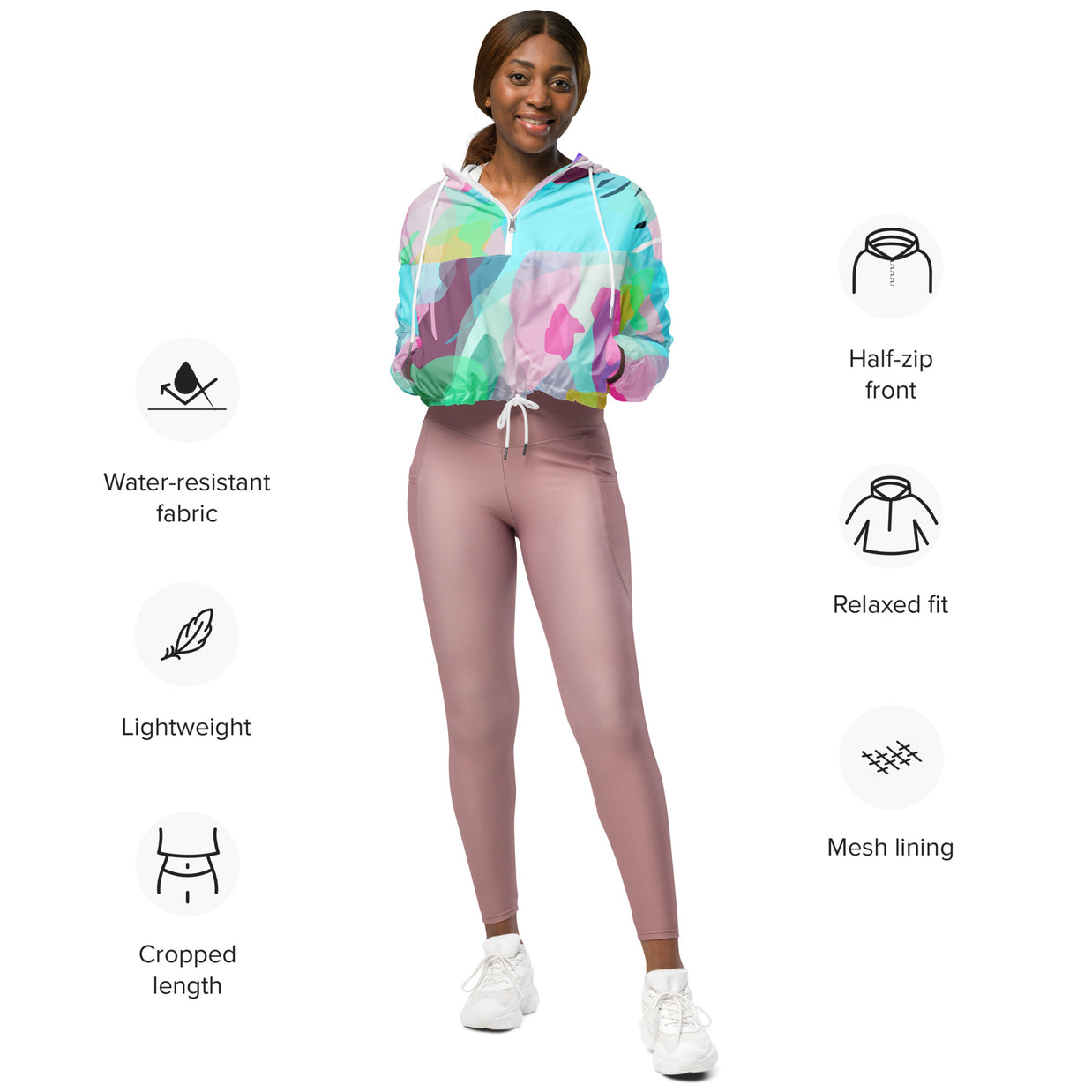 Women’s Cropped Windbreaker - The Barbados Collection