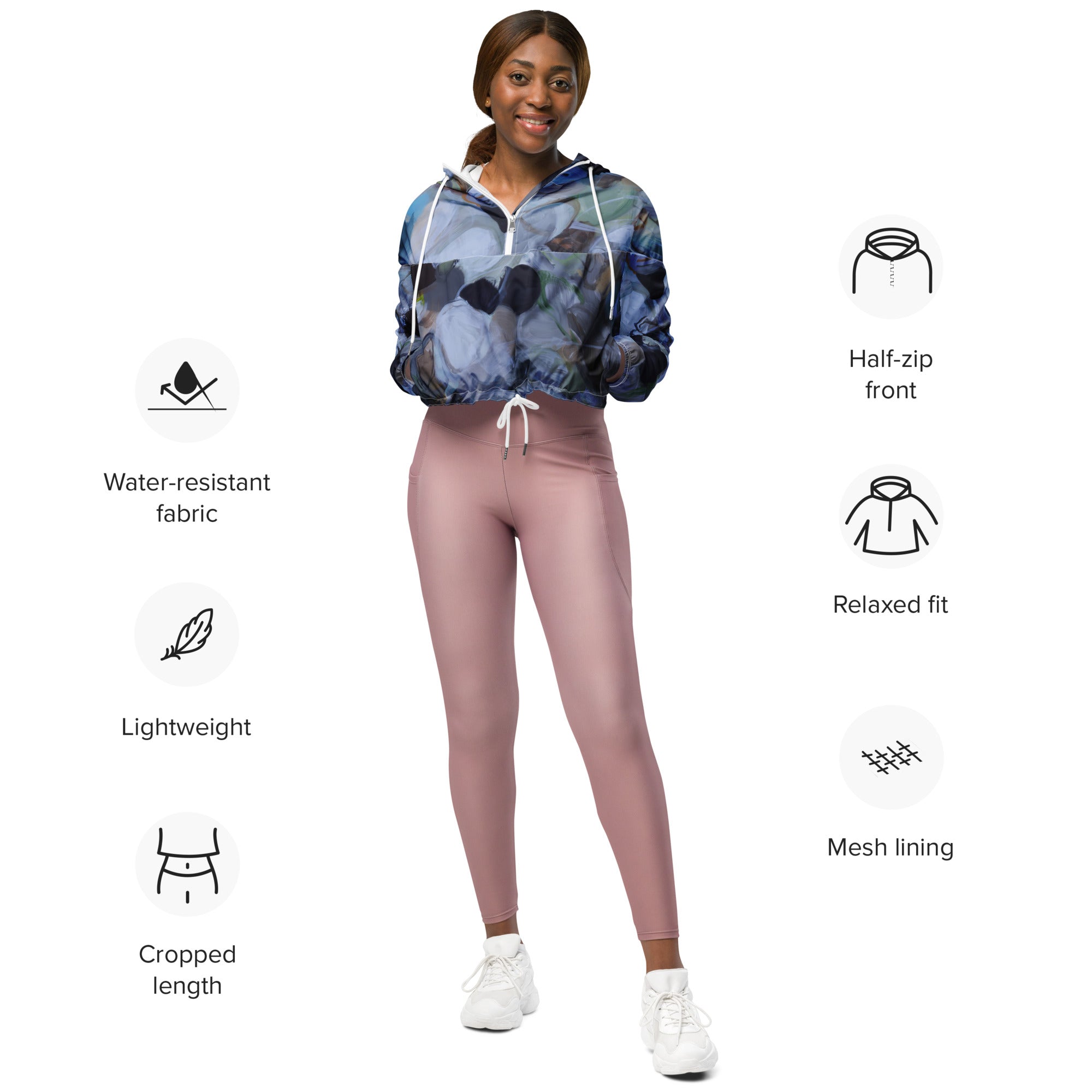 Women’s Cropped Windbreaker - Noir Edit Collection