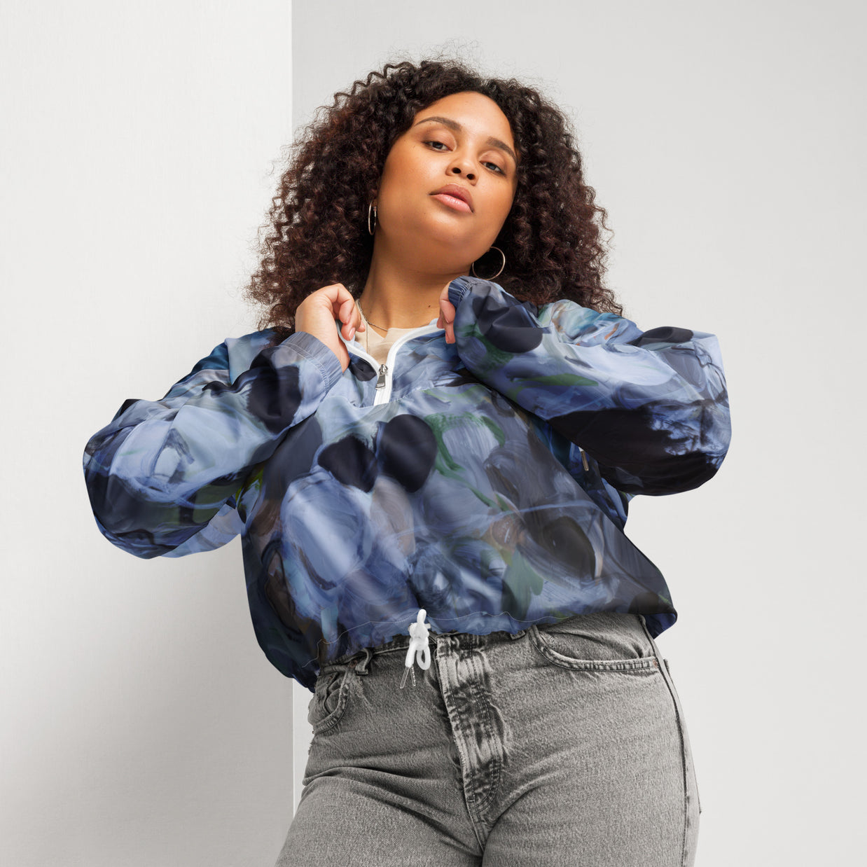 Women’s Cropped Windbreaker - Noir Edit Collection