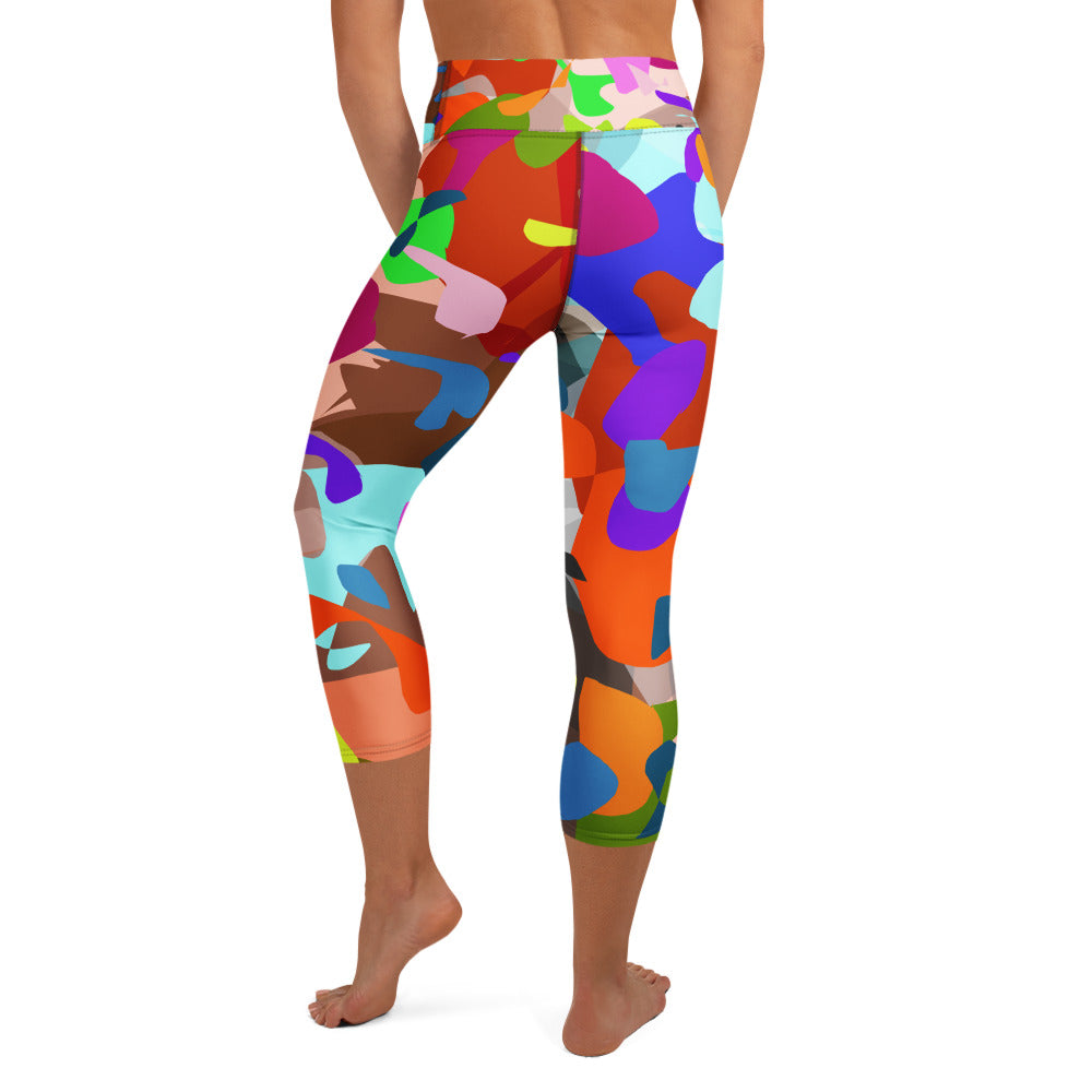 Yoga Capri Leggings - Cuban Salsa Collection