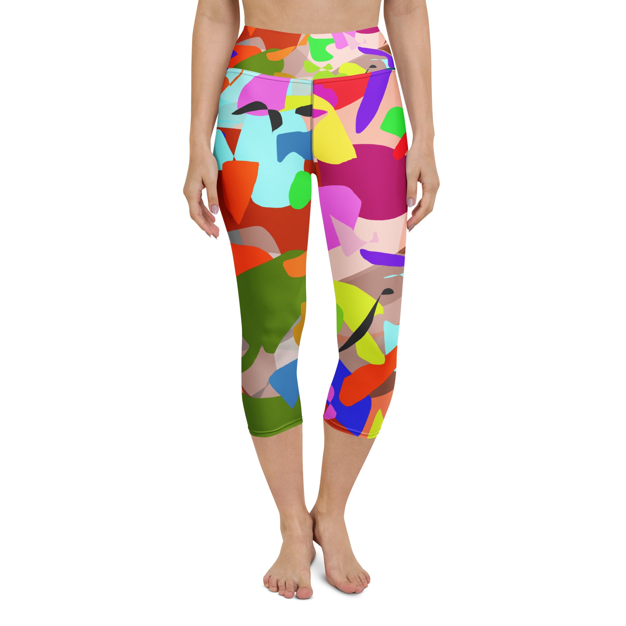 Yoga Capri Leggings - Cuban Salsa Collection
