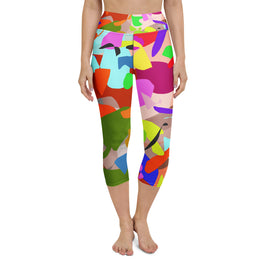 Yoga Capri Leggings - Cuban Salsa Collection