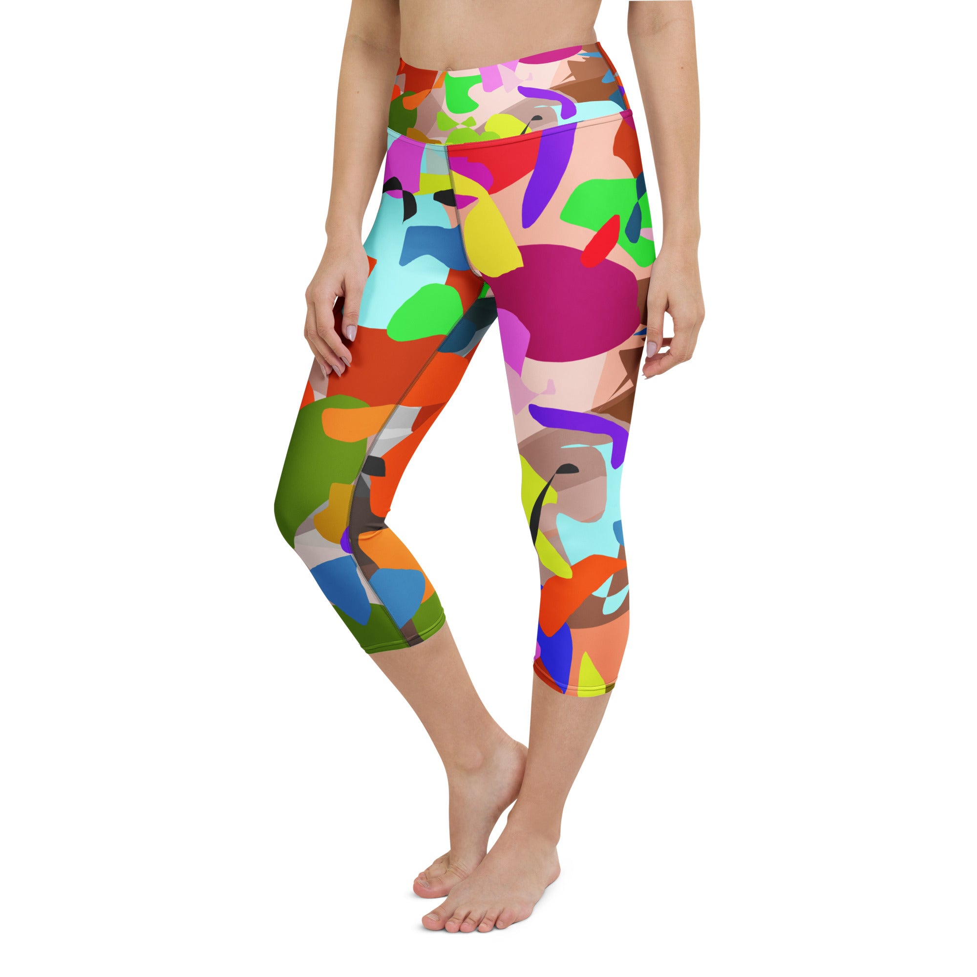 Yoga Capri Leggings - Cuban Salsa Collection