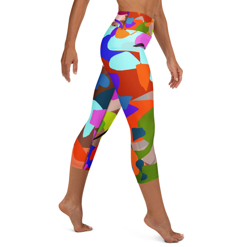 Yoga Capri Leggings - Cuban Salsa Collection
