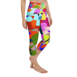 Yoga Capri Leggings - Cuban Salsa Collection