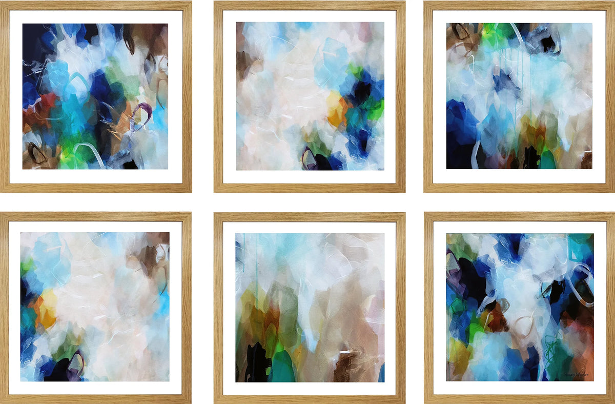 Set of Six Mini Art Prints - Sea Mist