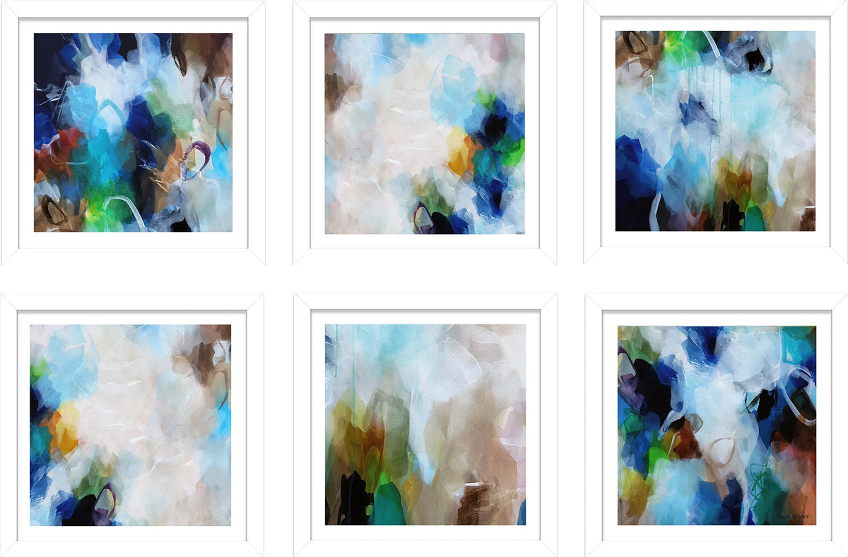 Set of Six Mini Art Prints - Sea Mist