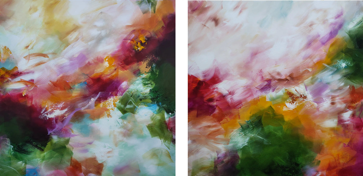 Carried By The Wind Diptych - Original Painting
