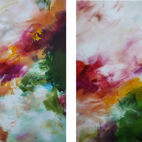 Carried By The Wind Diptych - Original Painting
