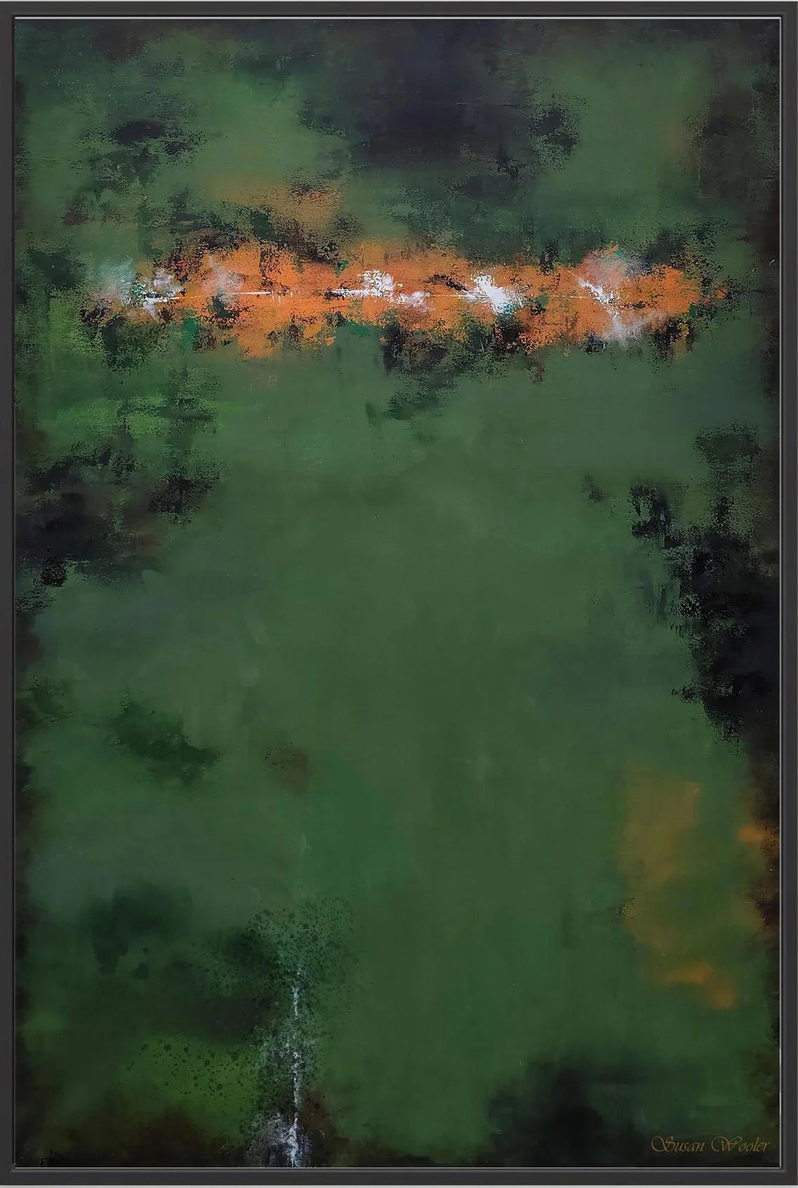 Green Echoes - Framed Canvas Print by Susan Wooler