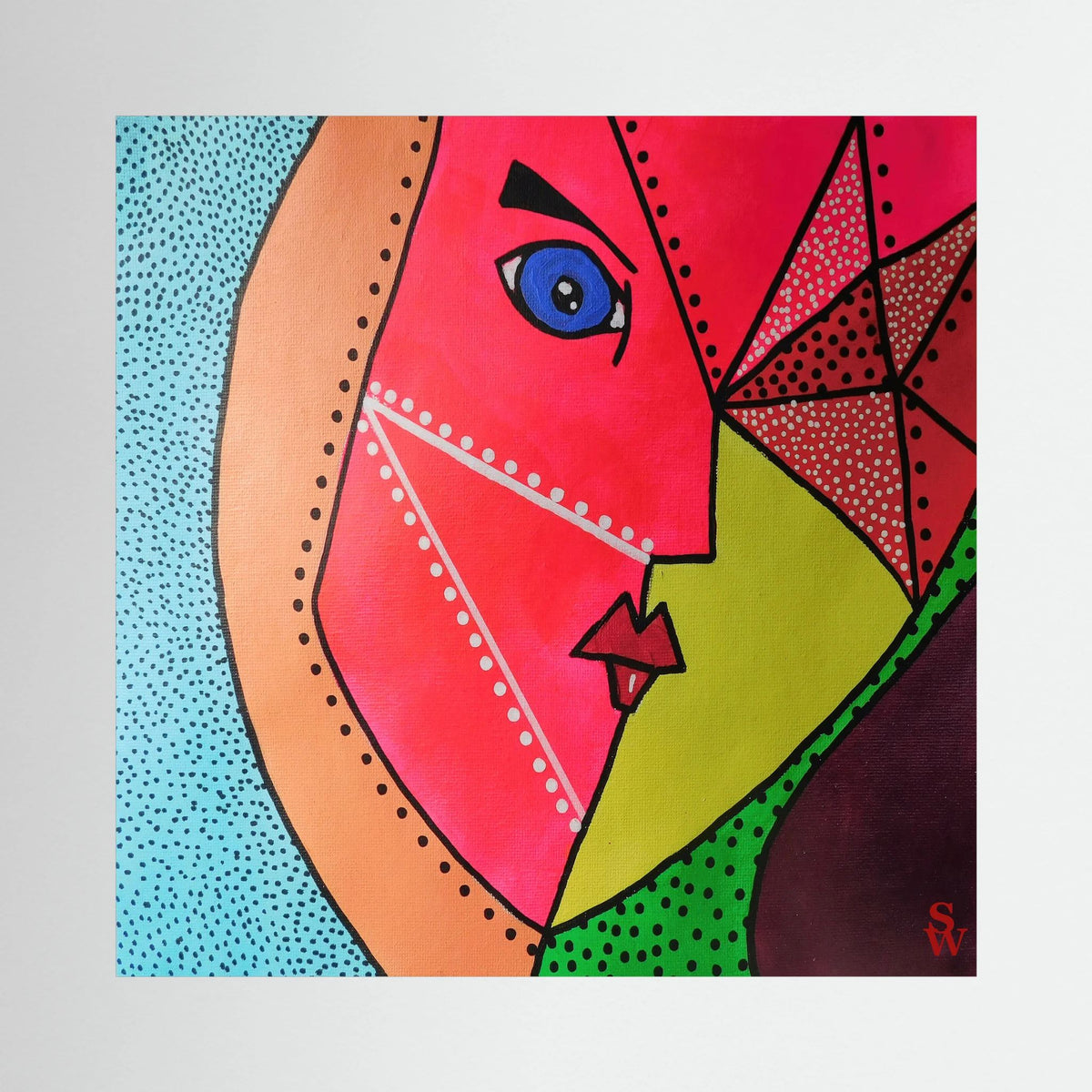 The Geometric Glance - Framed Canvas Print