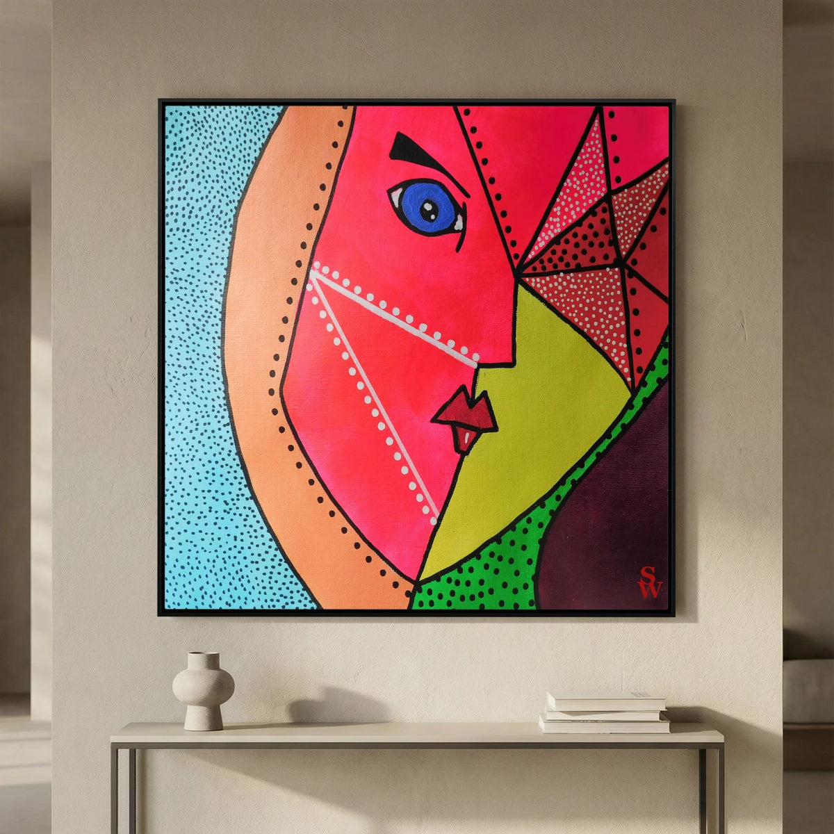 The Geometric Glance - Framed Canvas Print