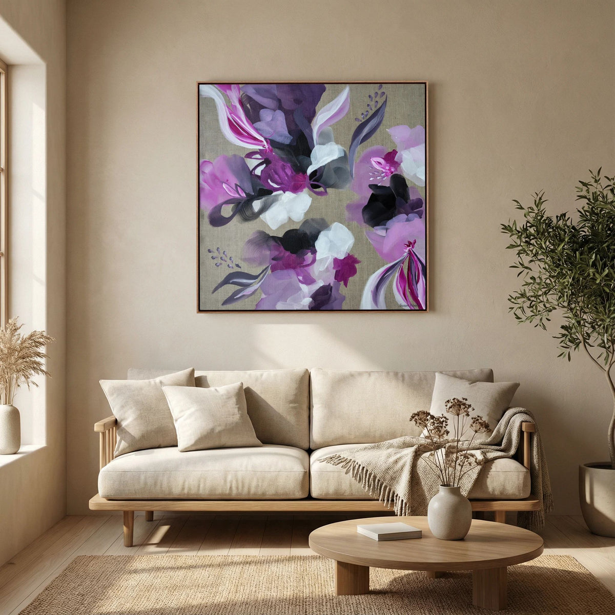 Peony Blush - Framed Canvas Print