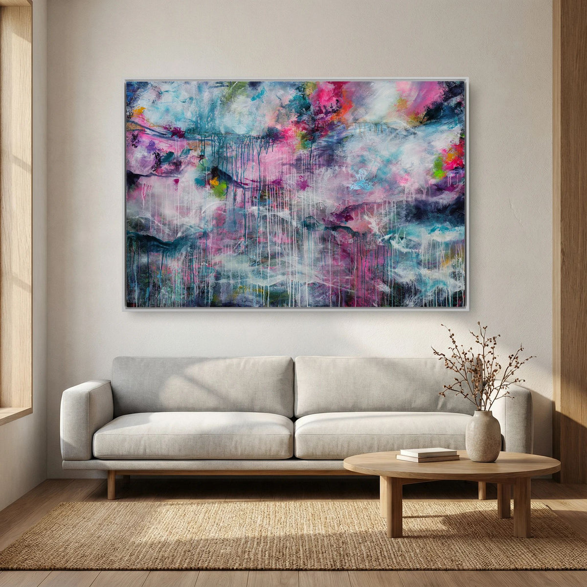 Rainfall - Framed Canvas Print