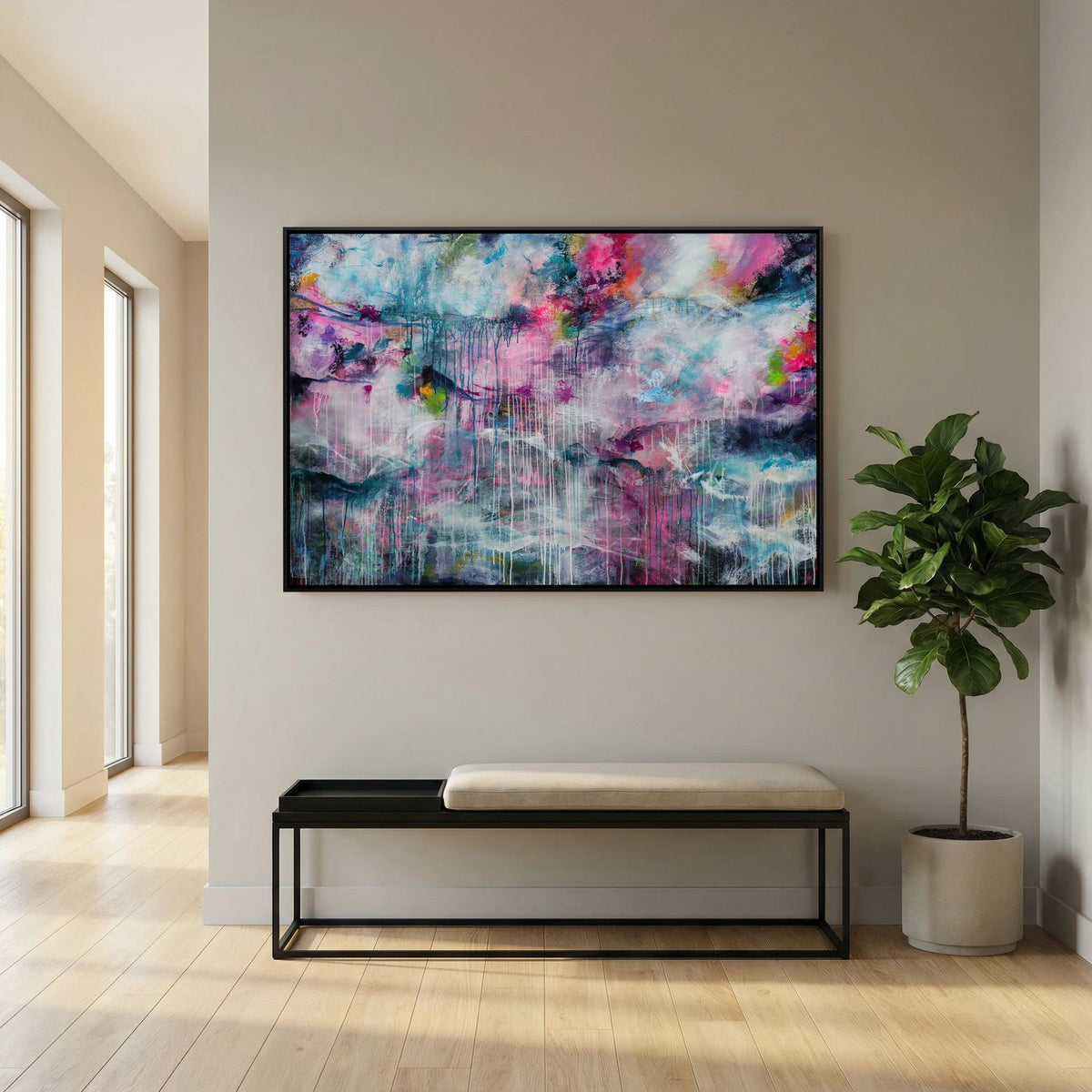 Rainfall - Framed Canvas Print