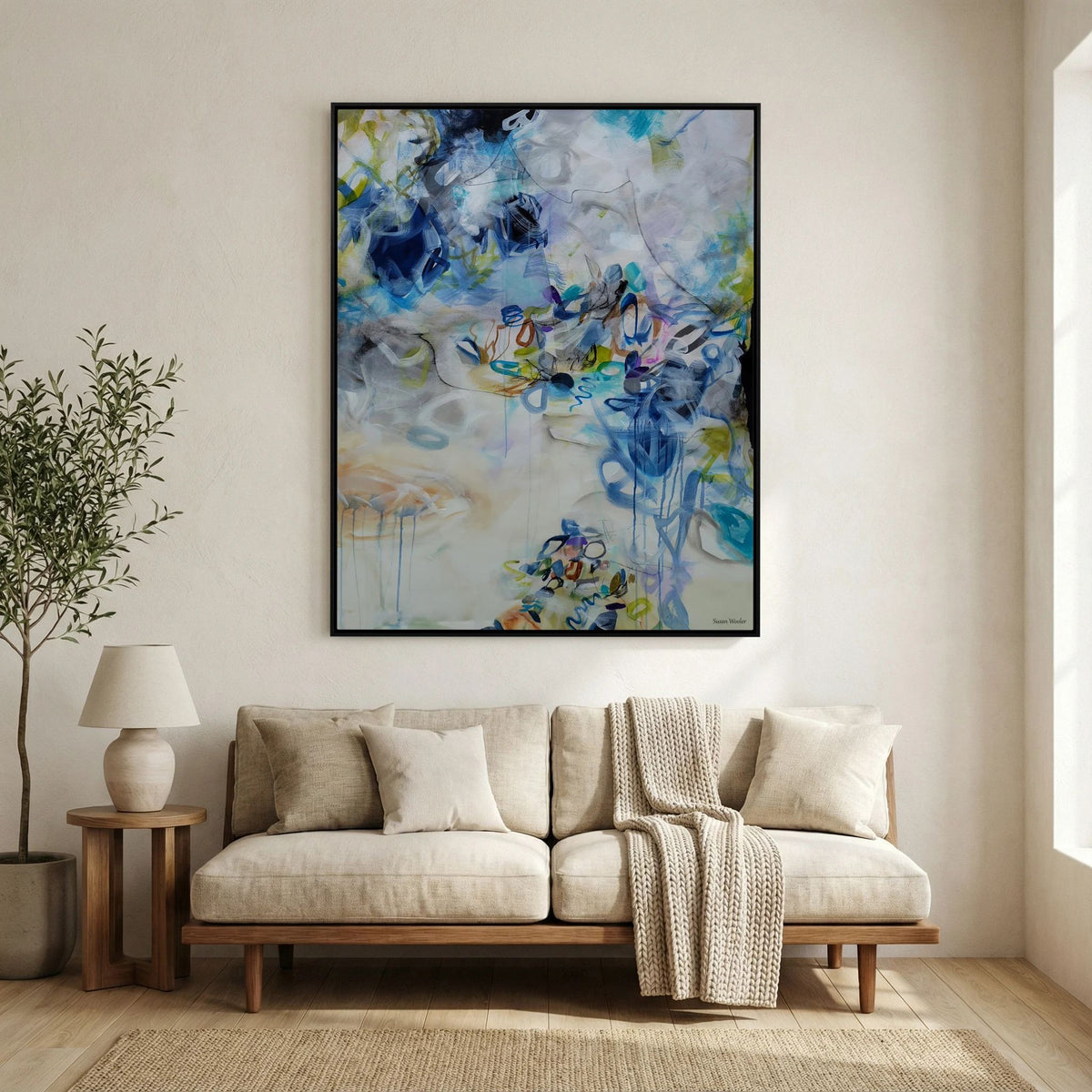Exhaled Emotions - Framed Canvas Print