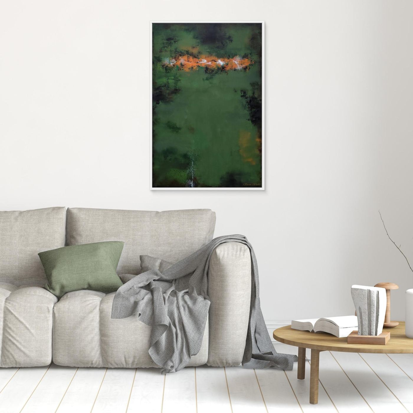 Green Echoes - Framed Canvas Print by Susan Wooler