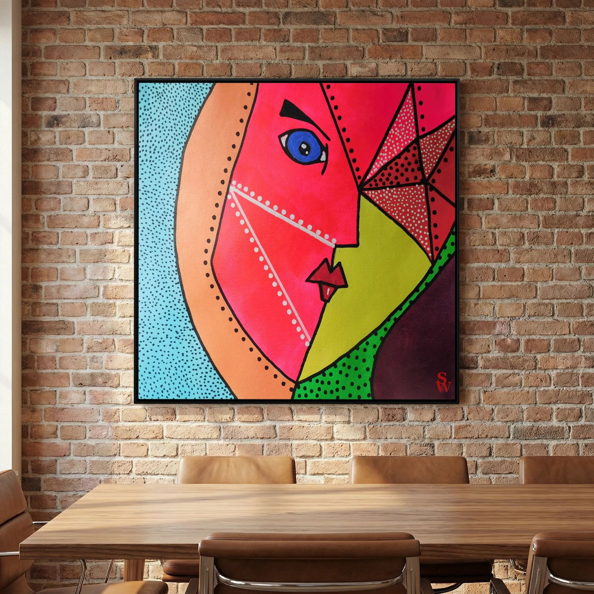 The Geometric Glance - Framed Canvas Print