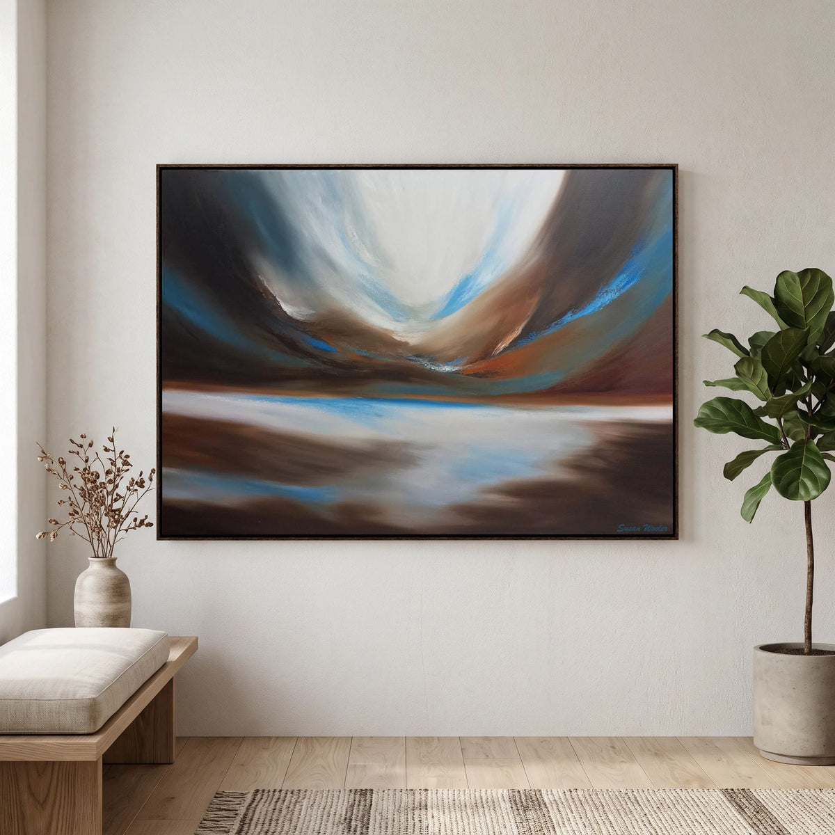 Drifting Light - Framed Canvas Print