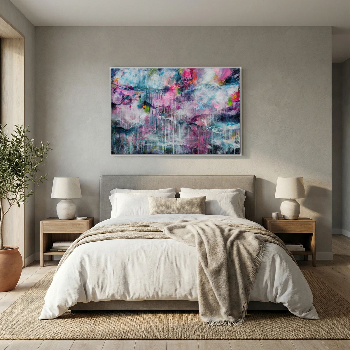 Rainfall - Framed Canvas Print