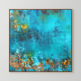 Serene Azure - Framed Canvas Print