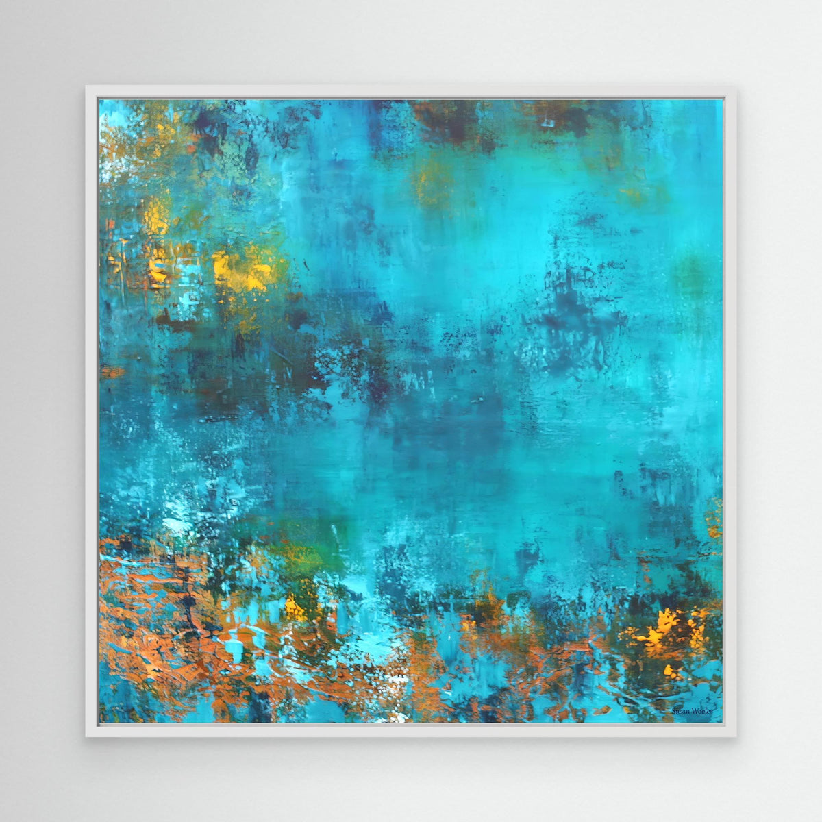 Serene Azure - Framed Canvas Print