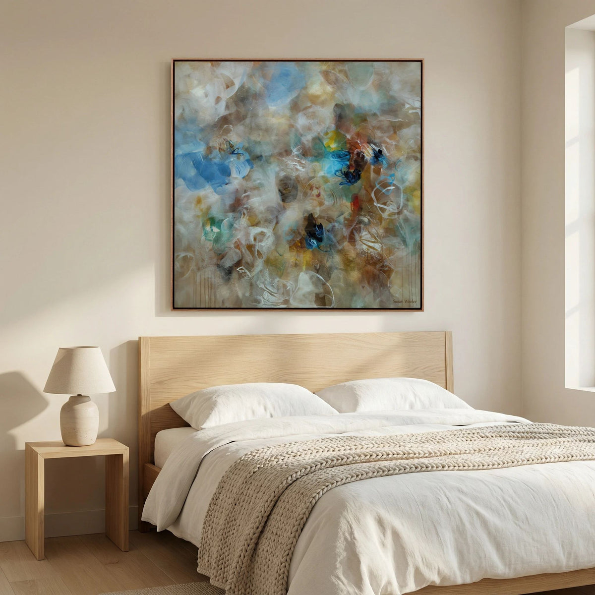 Sound of the raindrops - Framed Canvas Print