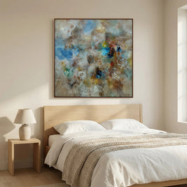 Sound of the raindrops - Framed Canvas Print