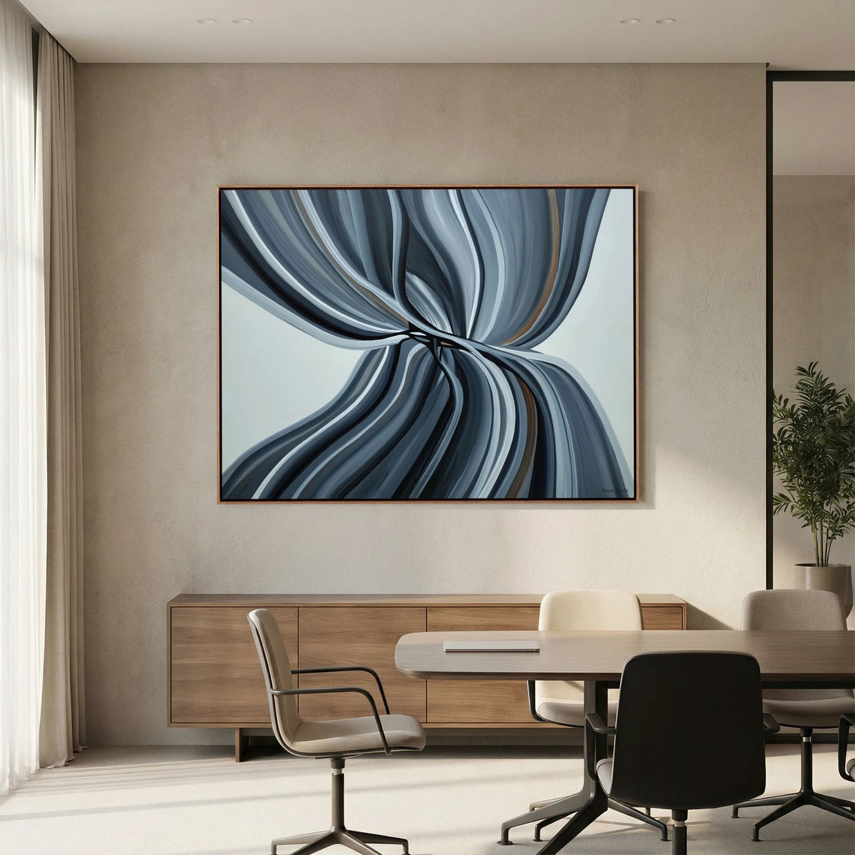 Structural Flow - Framed Canvas Print