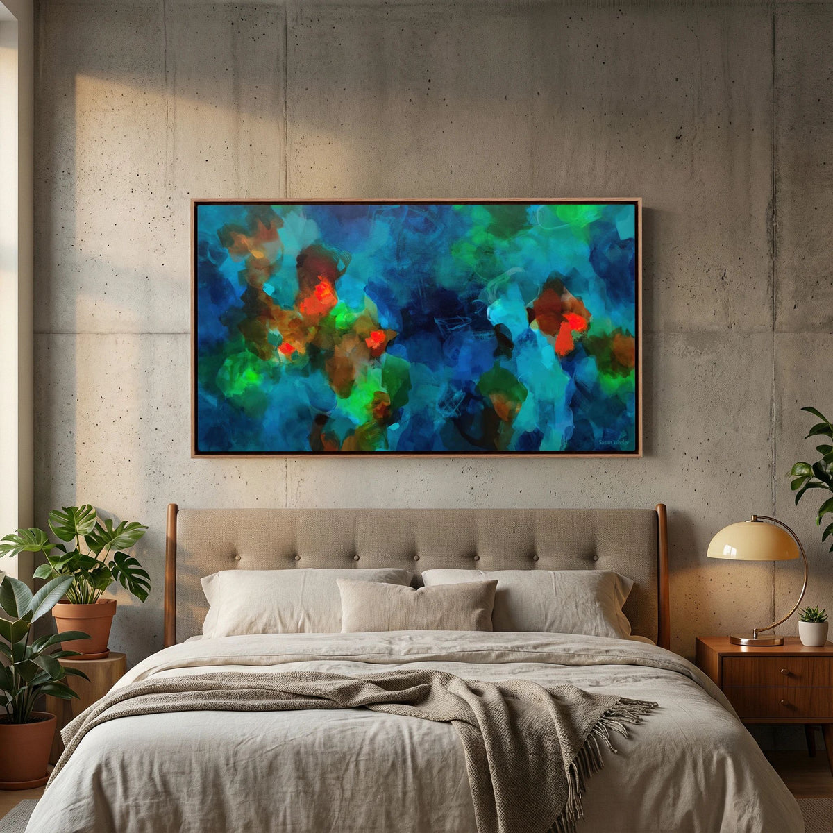 Living by the River - Framed Canvas Print