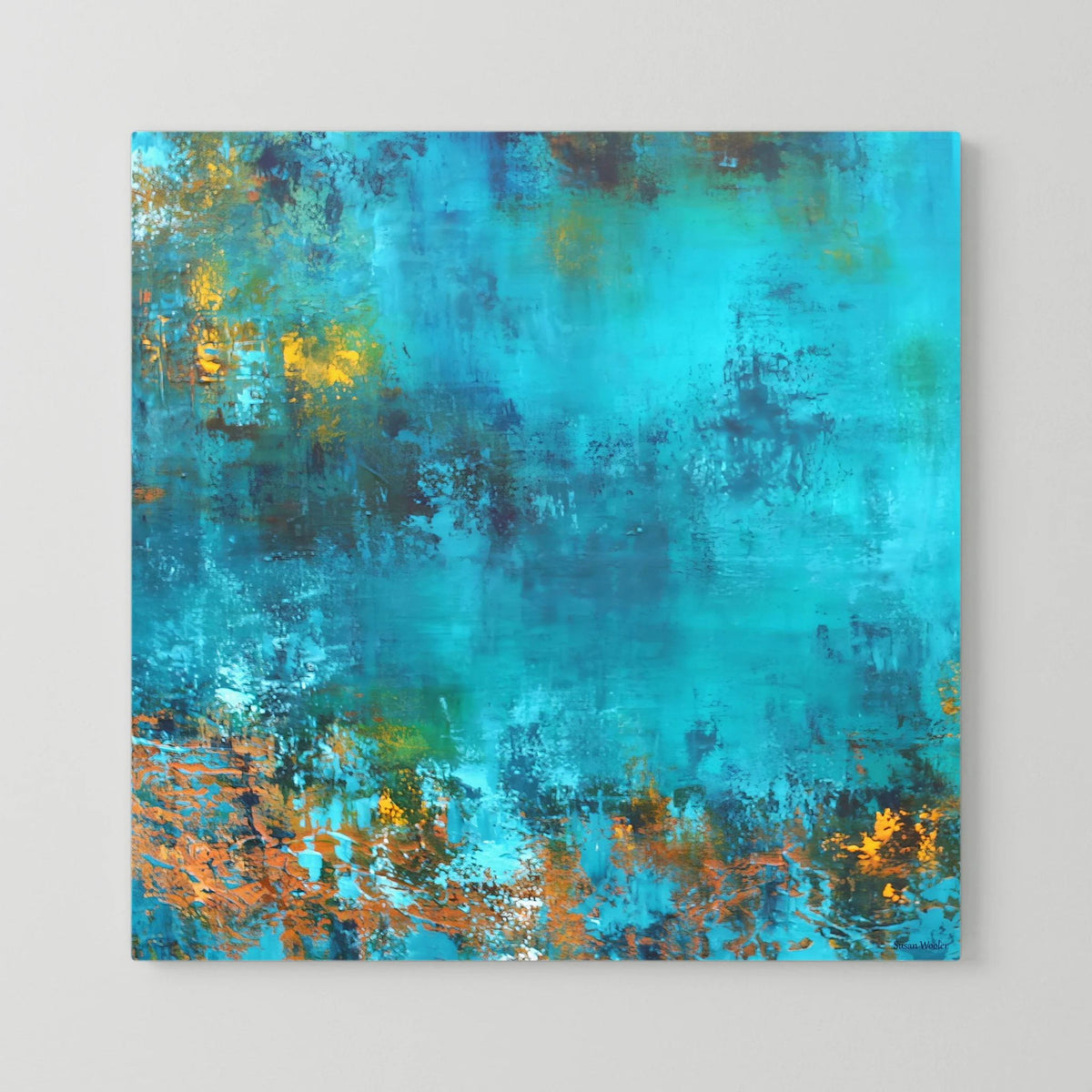 Serene Azure - Framed Canvas Print