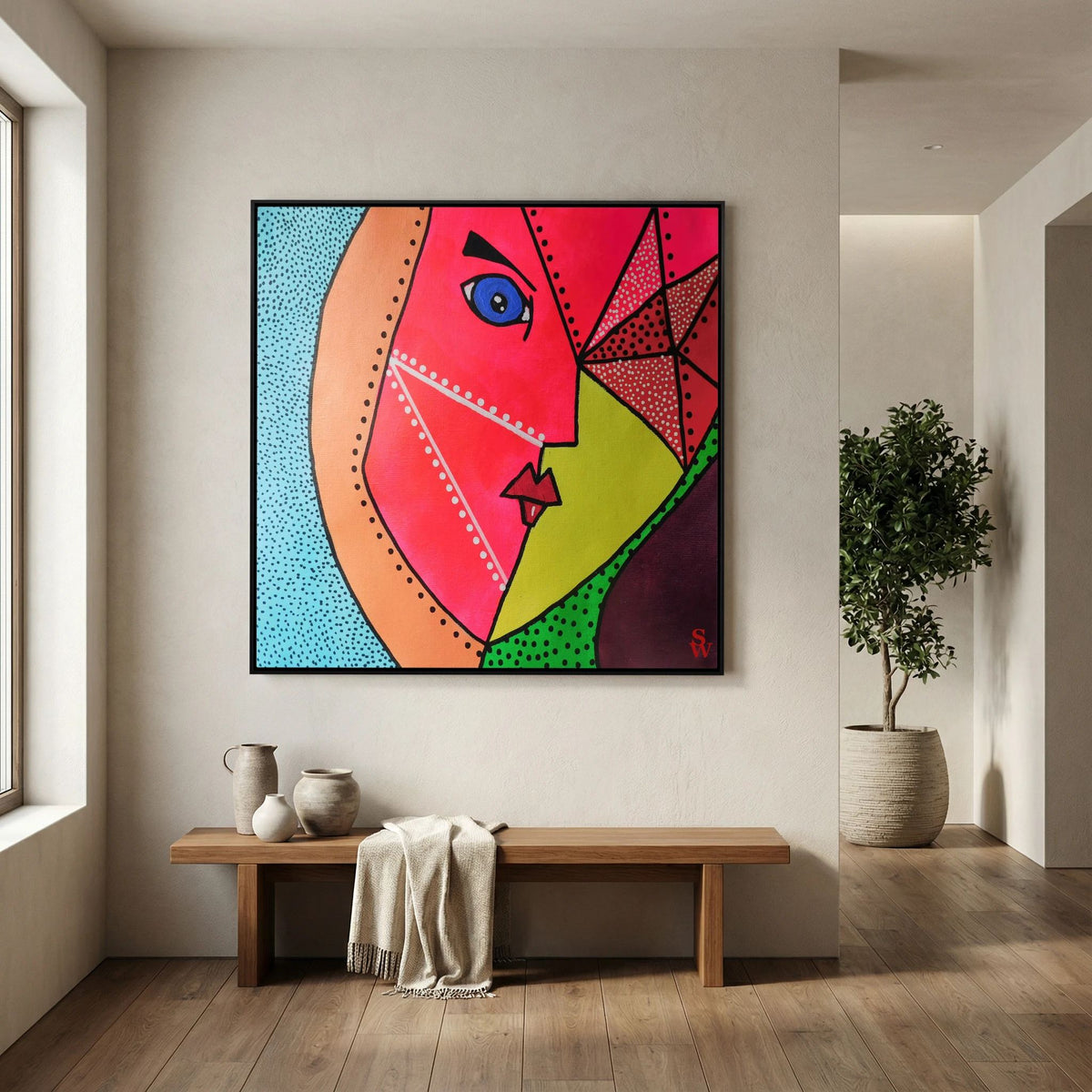 The Geometric Glance - Framed Canvas Print