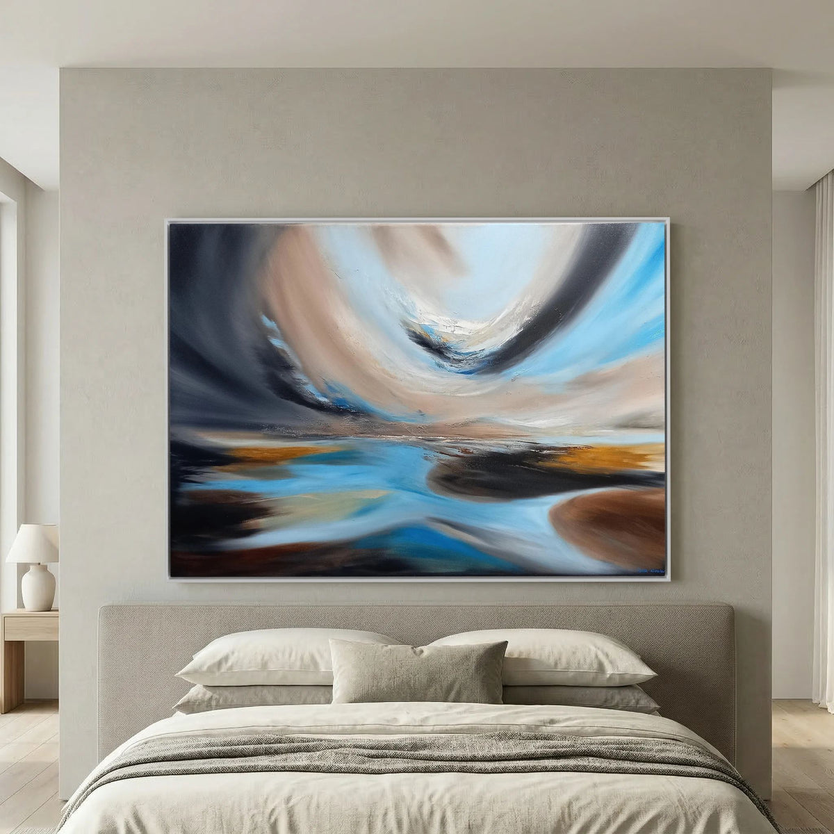 Stillness in the Drift - Framed Canvas Print