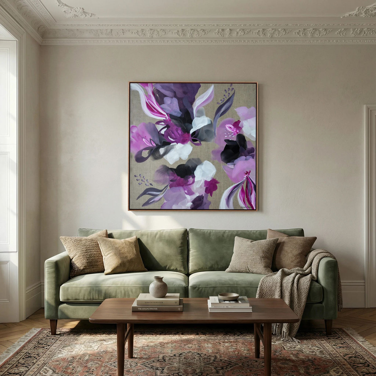 Peony Blush - Framed Canvas Print