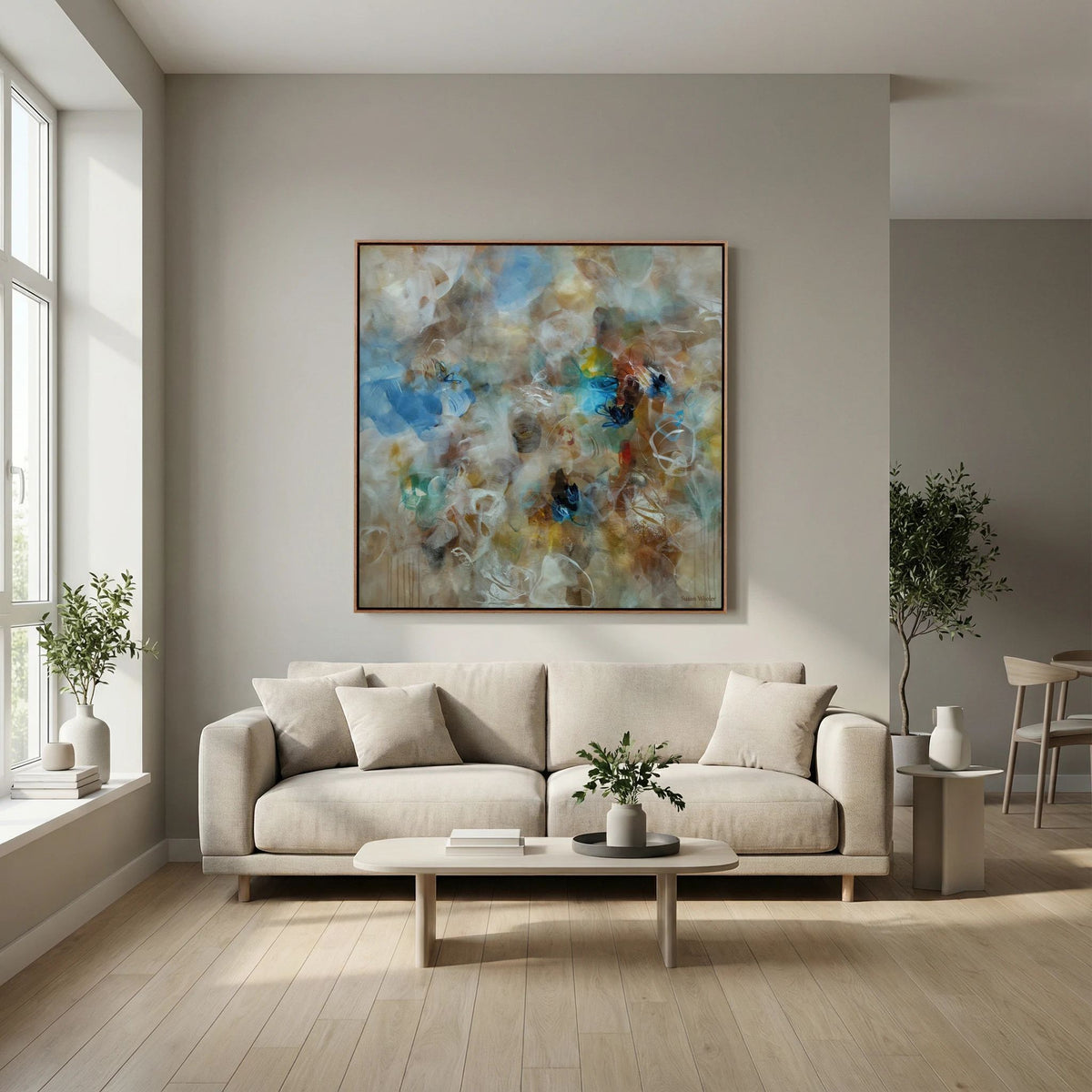 Sound of the raindrops - Framed Canvas Print