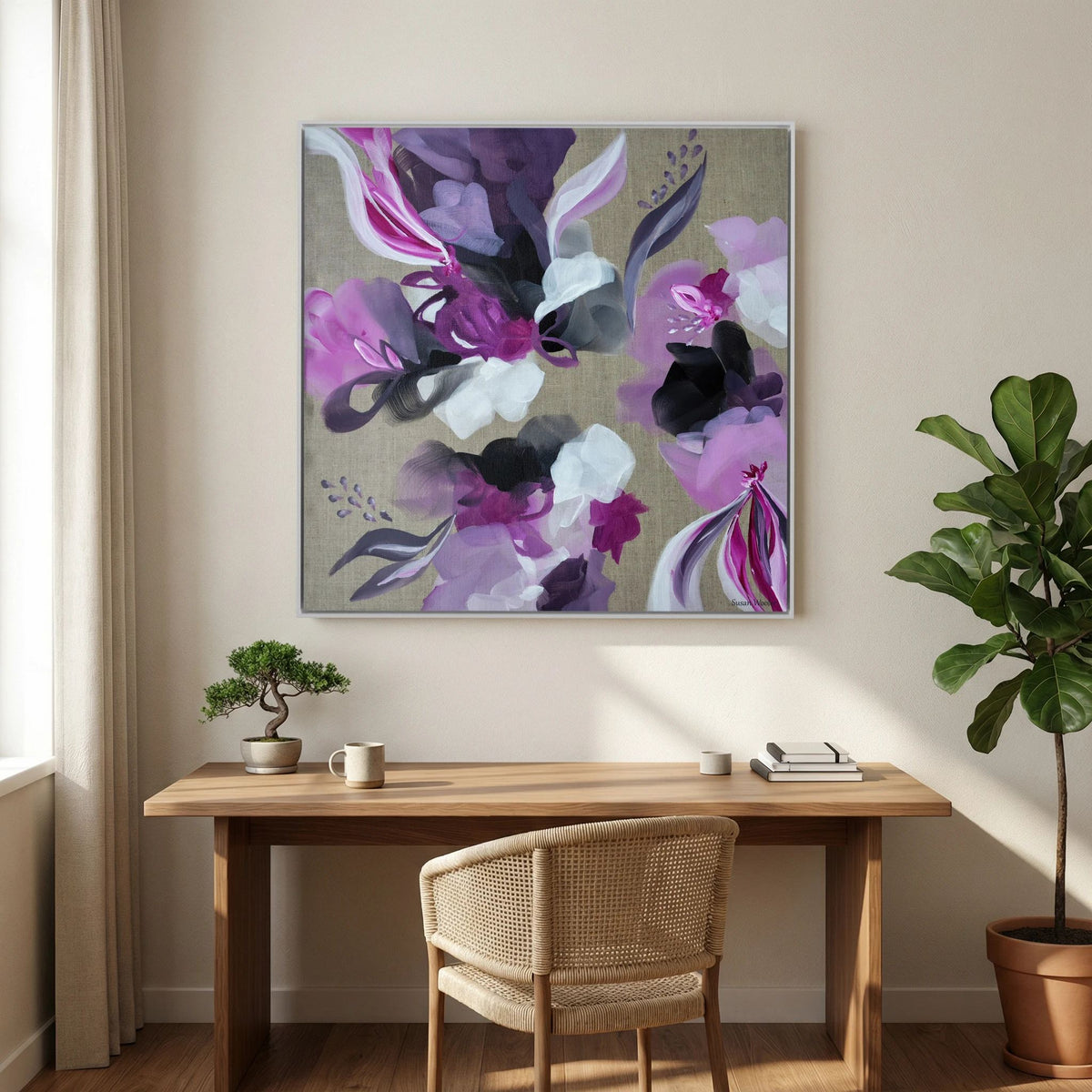 Peony Blush - Framed Canvas Print