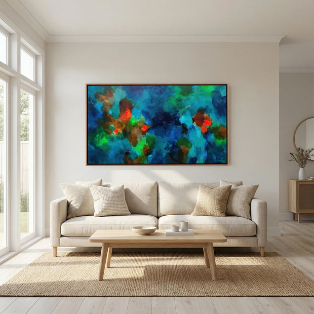 Living by the River - Framed Canvas Print