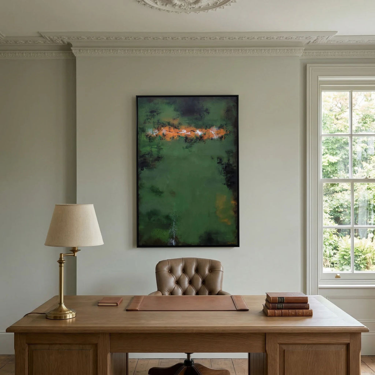 Green Echoes - Framed Canvas Print
