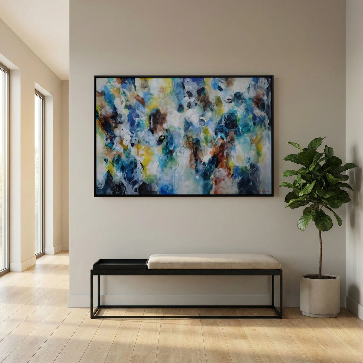 Coastal Whispers - Framed Canvas Print