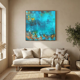Serene Azure - Framed Canvas Print