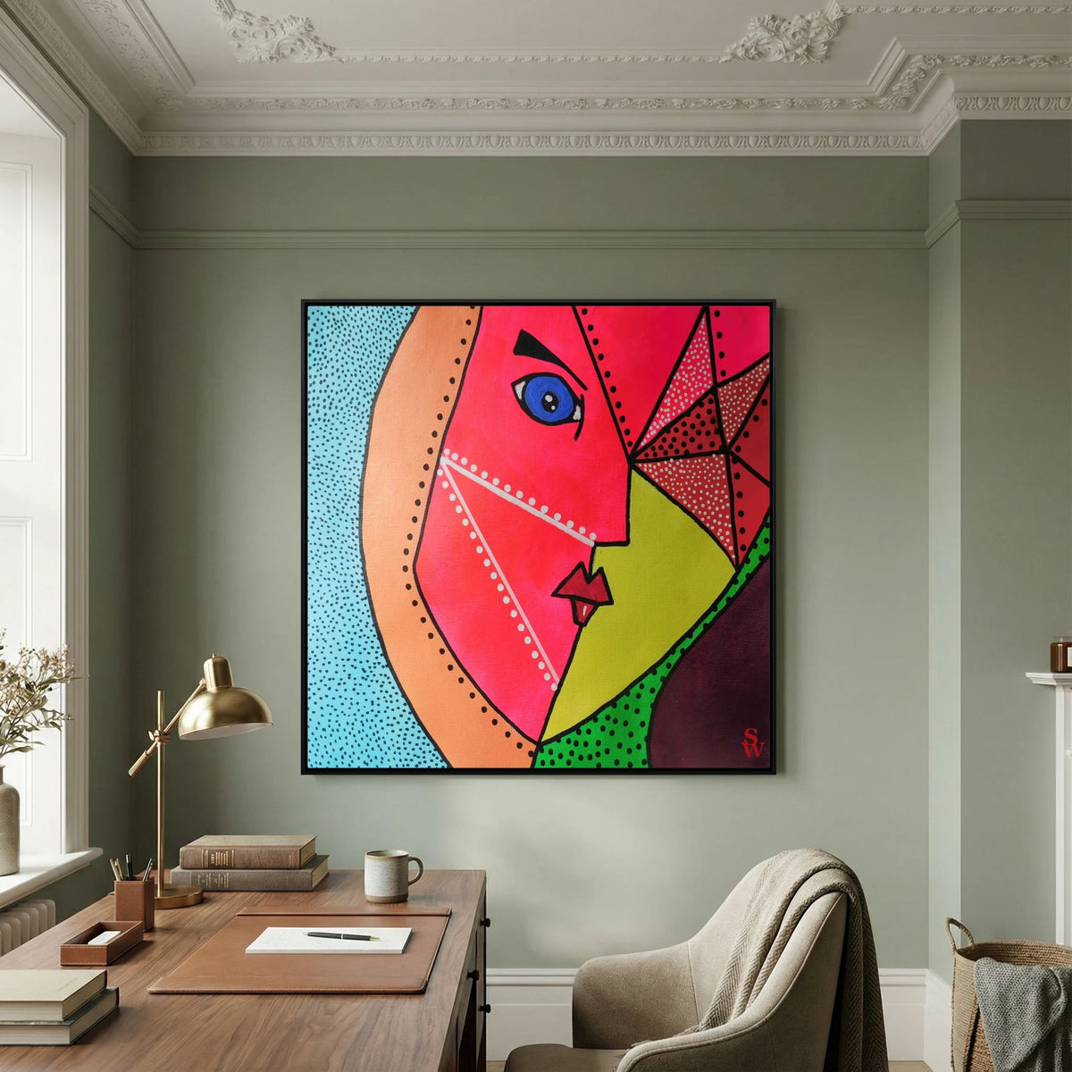 The Geometric Glance - Framed Canvas Print