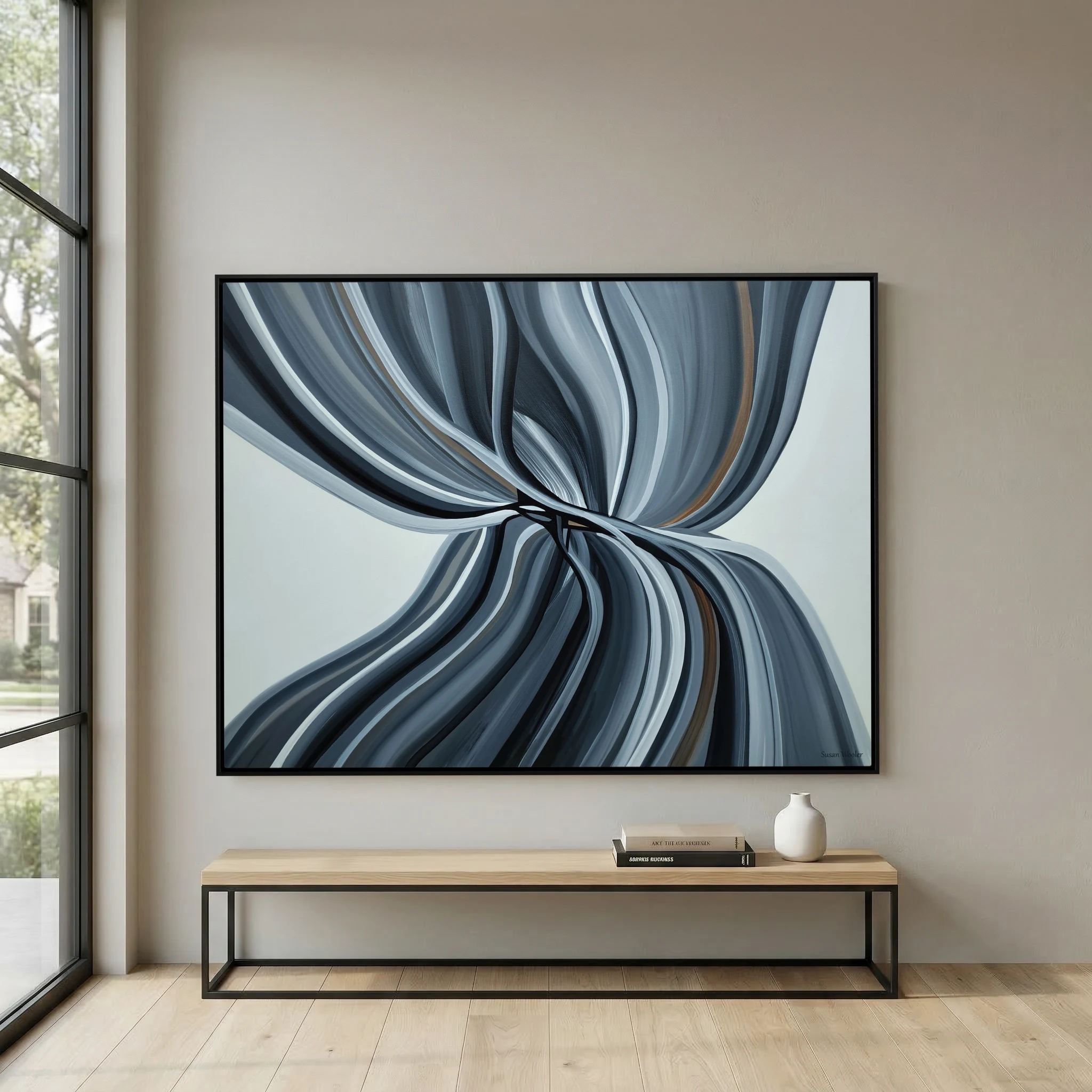 Structural Flow - Framed Canvas Print