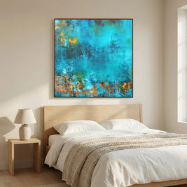 Serene Azure - Framed Canvas Print