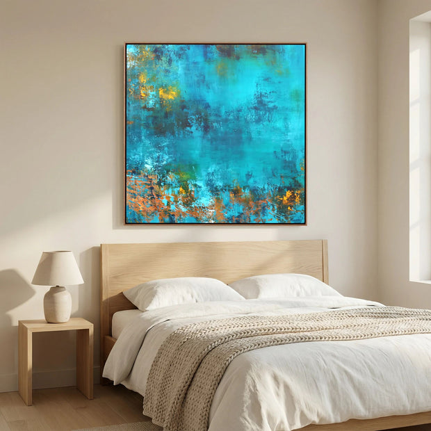 Serene Azure - Framed Canvas Print