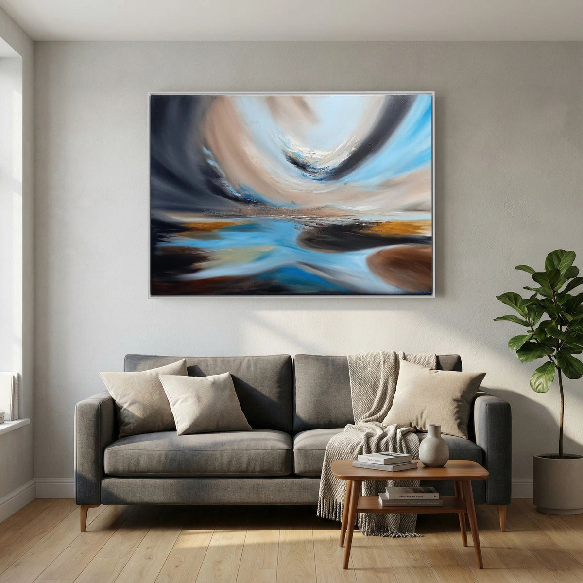Stillness in the Drift - Framed Canvas Print