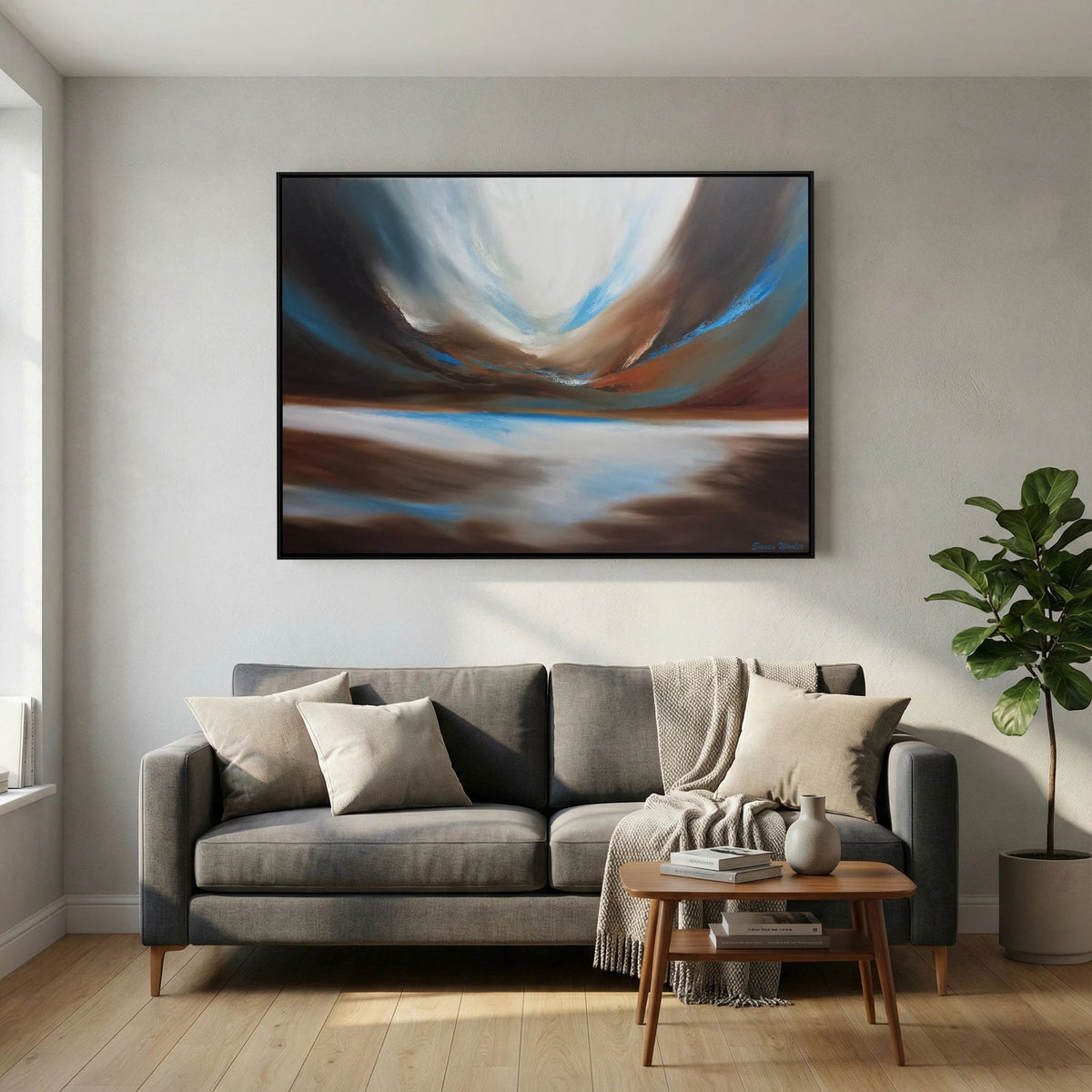 Drifting Light - Framed Canvas Print