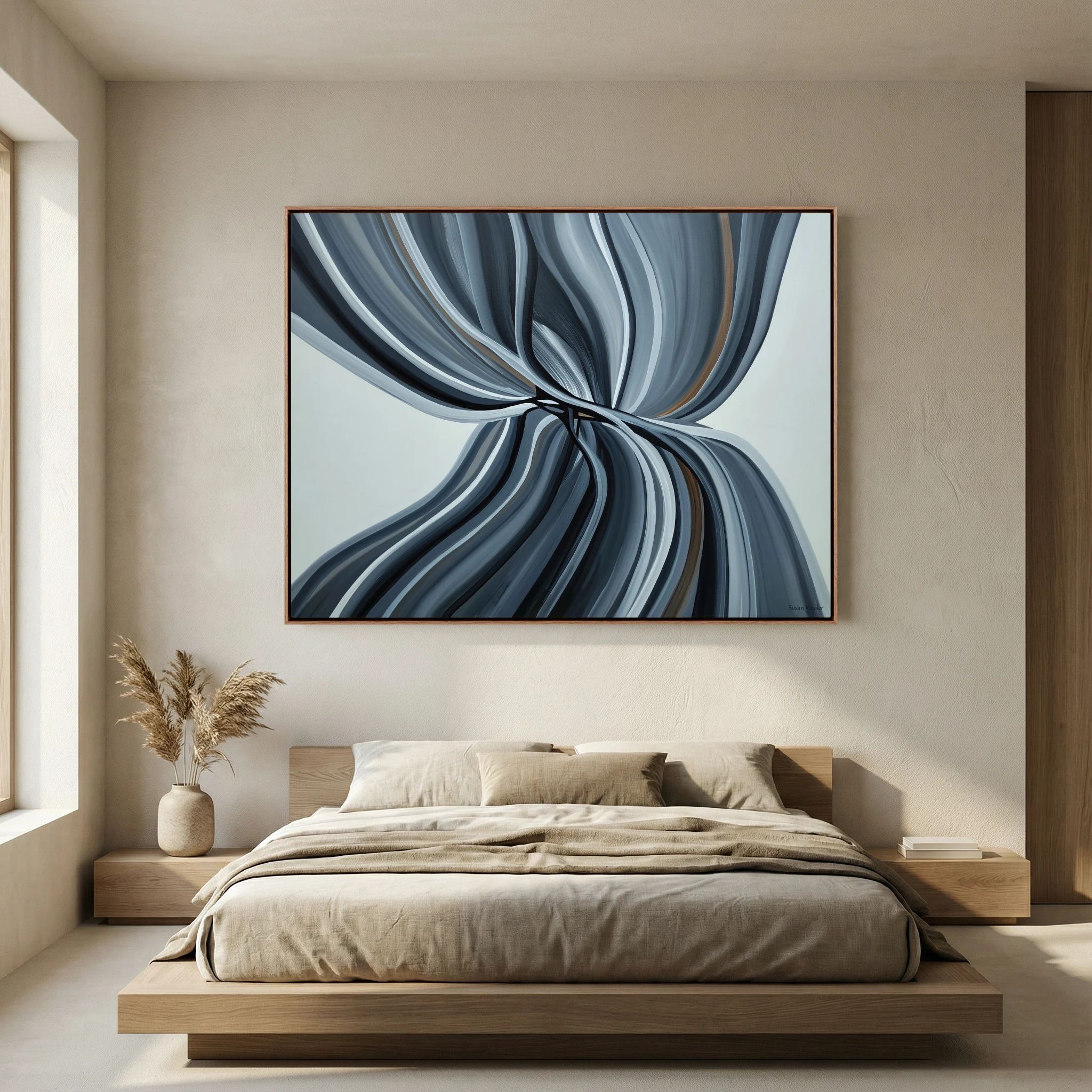 Structural Flow - Framed Canvas Print